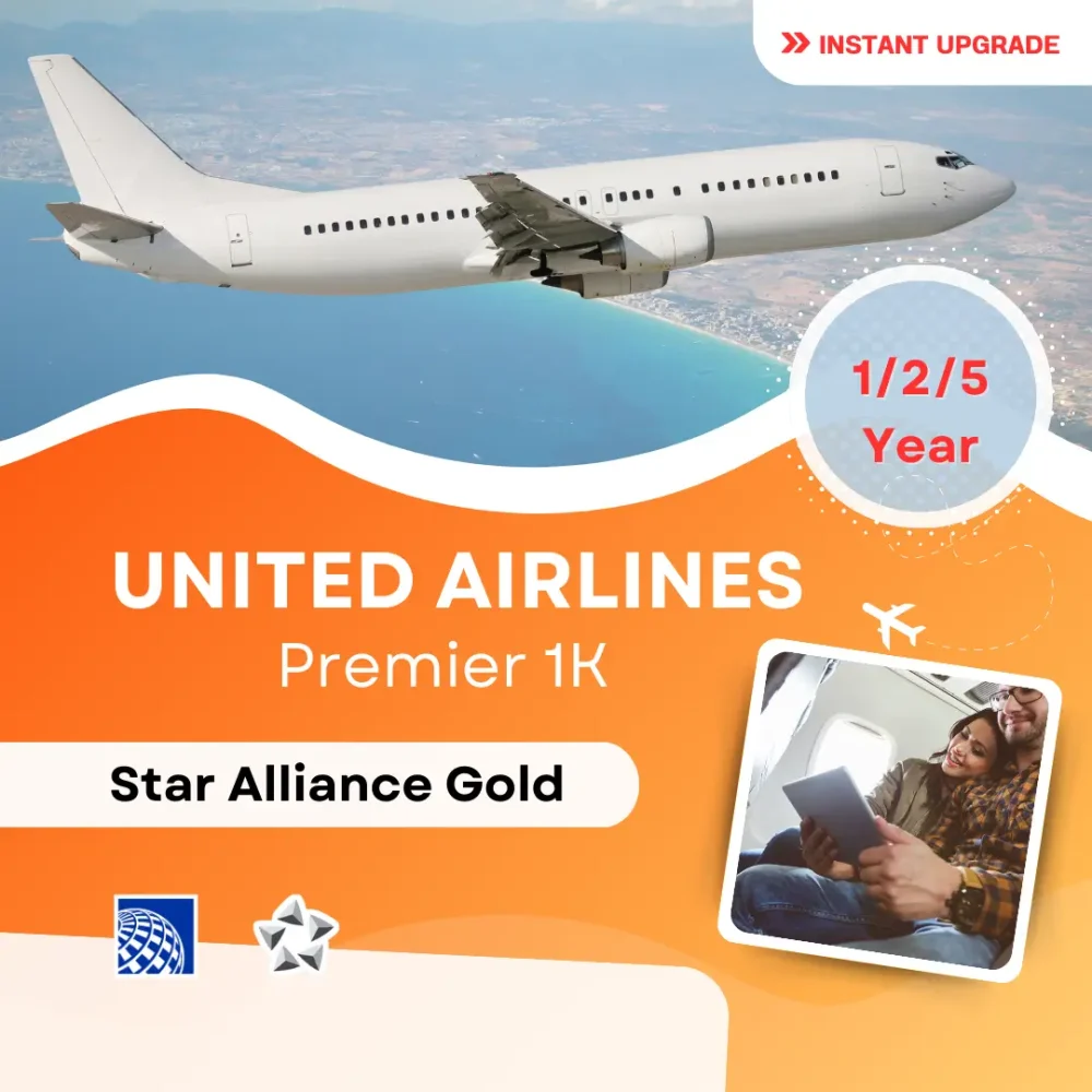 United Airlines Premier 1K/Star Alliance Gold for 1 Year, 2 Year and 5 Year