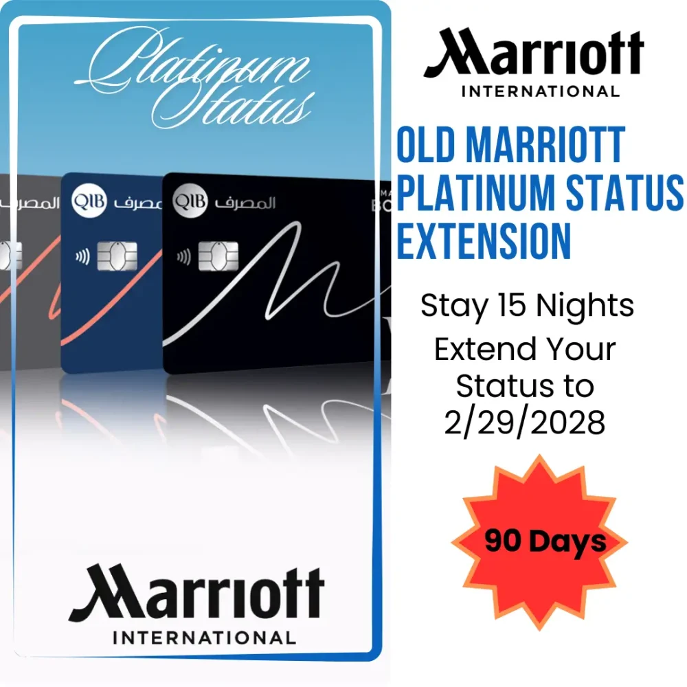Upgrade Old Marriott Account to Platinum Status for 90 Days, Stay 15 Nights and Extend Your Status to 2/29/2028