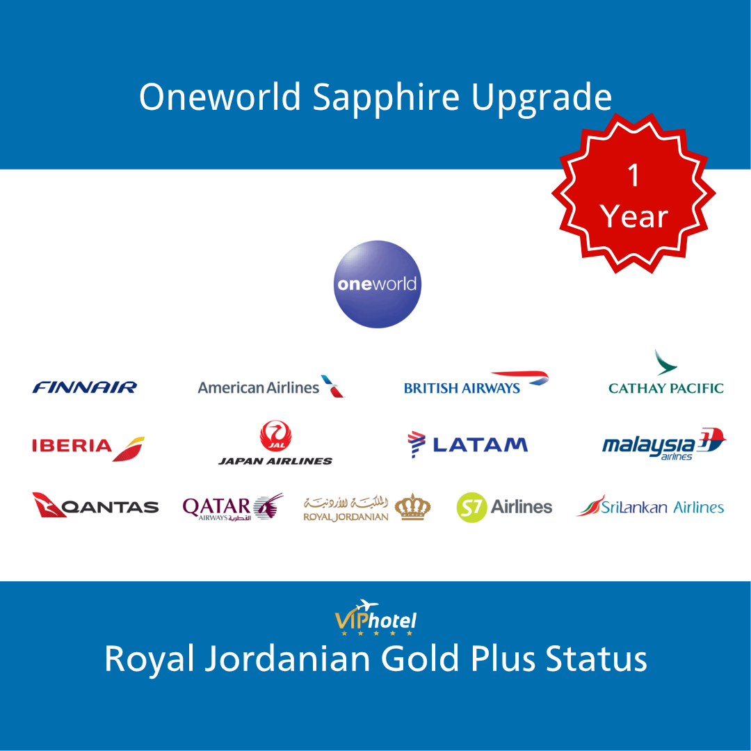 Buy oneworld Sapphire – Royal Jordanian Gold Plus Status for 12 Months 1 oneworld-sapphire-royal-jordanian-gold-plus-status-for-12-months-1