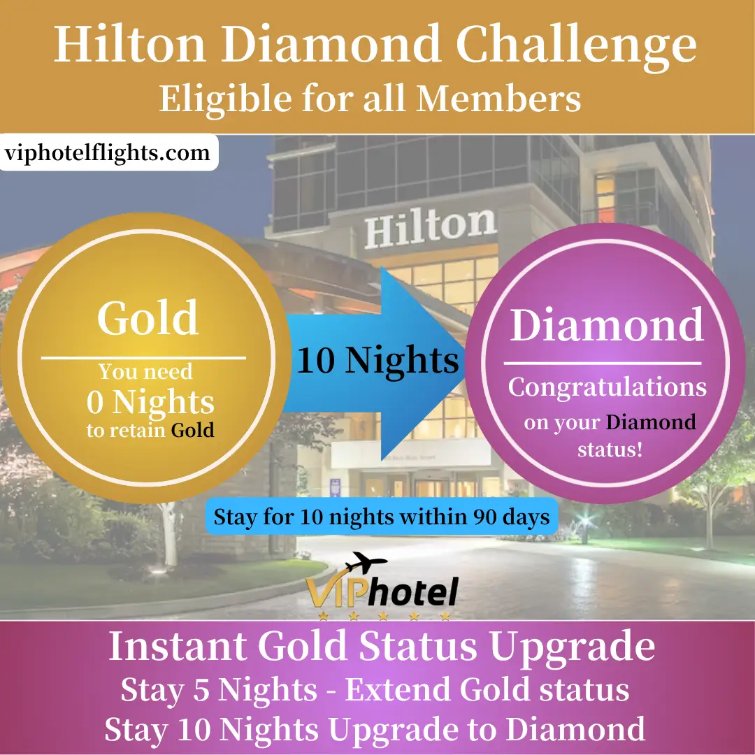 Hilton Diamond Challenge – 90 Days, Stay 10 Nights to Diamond Until 2028 1 Hilton Diamond Challenge – 90 Days, Stay 10 Nights to Diamond Until 2028