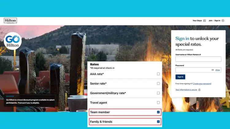 Hilton Friends and Family Discount VS Hilton Team Member Rate: Which Is Better? 4 book a hilton friends and family rate